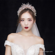 Cristal de lujo hecho a mano Popular princesa boda accesorios para el cabello coronas tiaras y velos nupciales